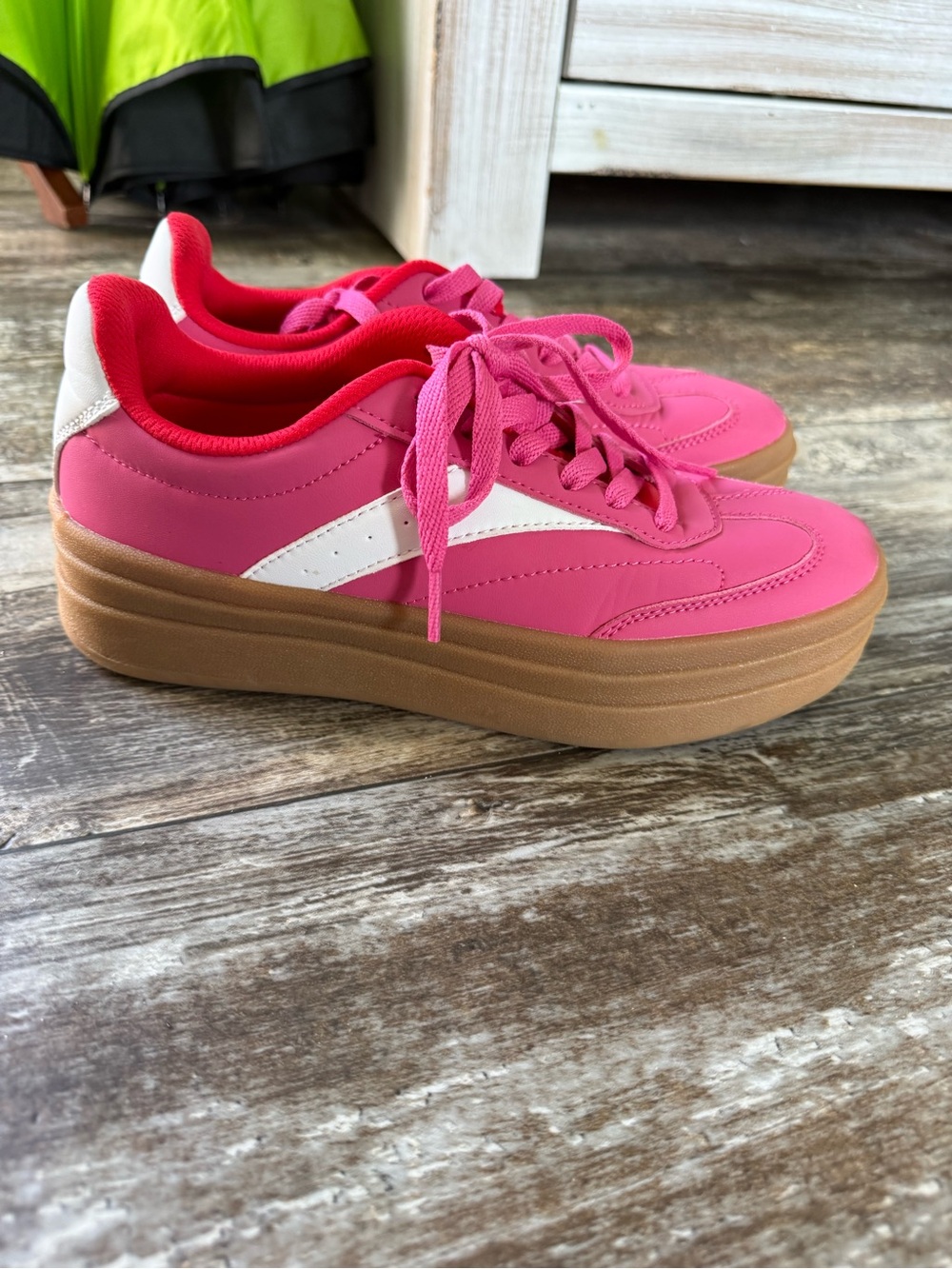 2 for $30 sale: Dream pairs pink white platform retro sneakers - 7